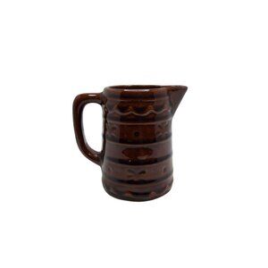 vintage Marcrest brown Dot & Daisy stoneware 8 oz Cream pitcher